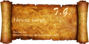 Tárczy Gergő névjegykártya