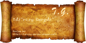 Tárczy Gergő névjegykártya